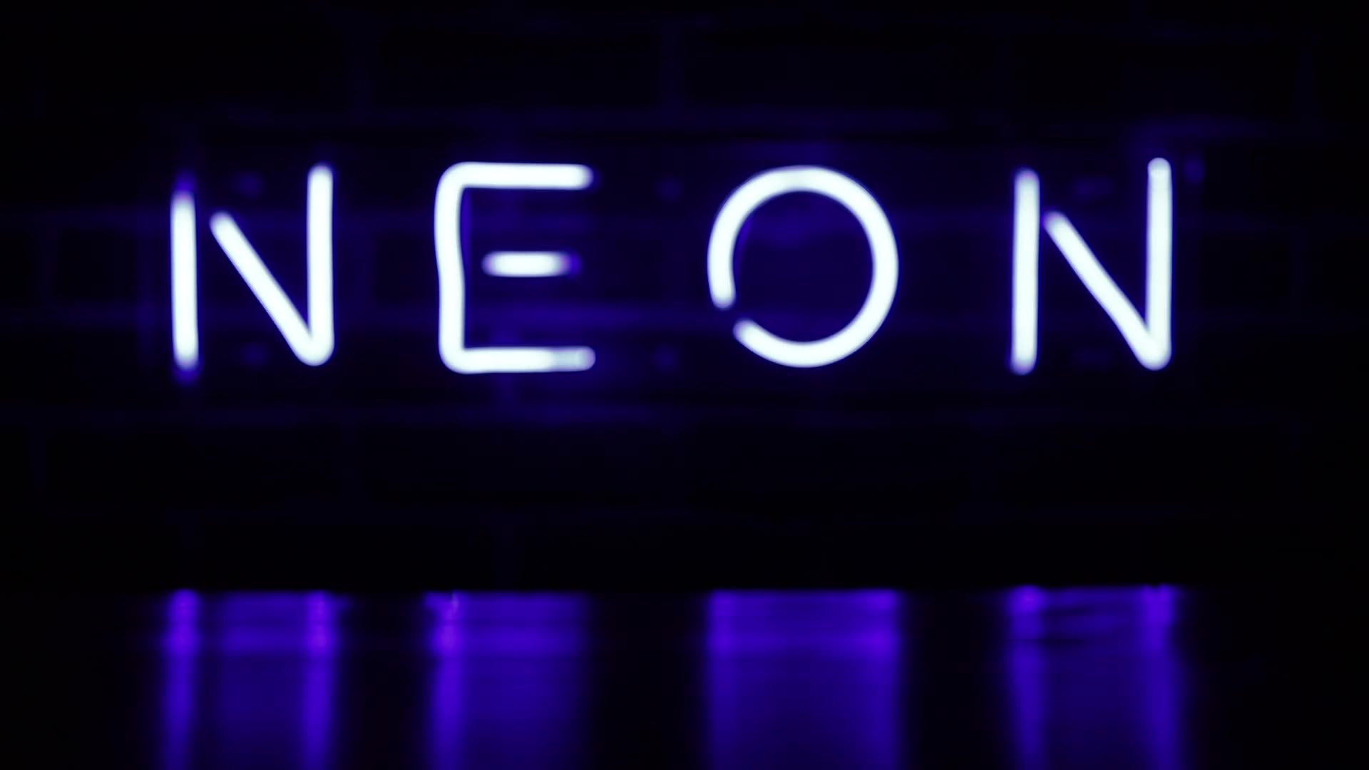 A glowing neon sign at night